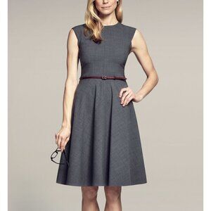 M.M. Lafleur Size 0 Gray Graphite The Toi Wool Sleeveless Tailored A-Line Dress
